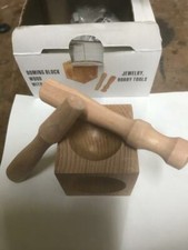 Jewelers Wood Dapping Block Used to dome or curve jewelry Comes With Two Punches