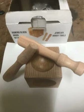 Jewelers Wood Dapping Block Used to dome or curve jewelry Comes With Two Punches