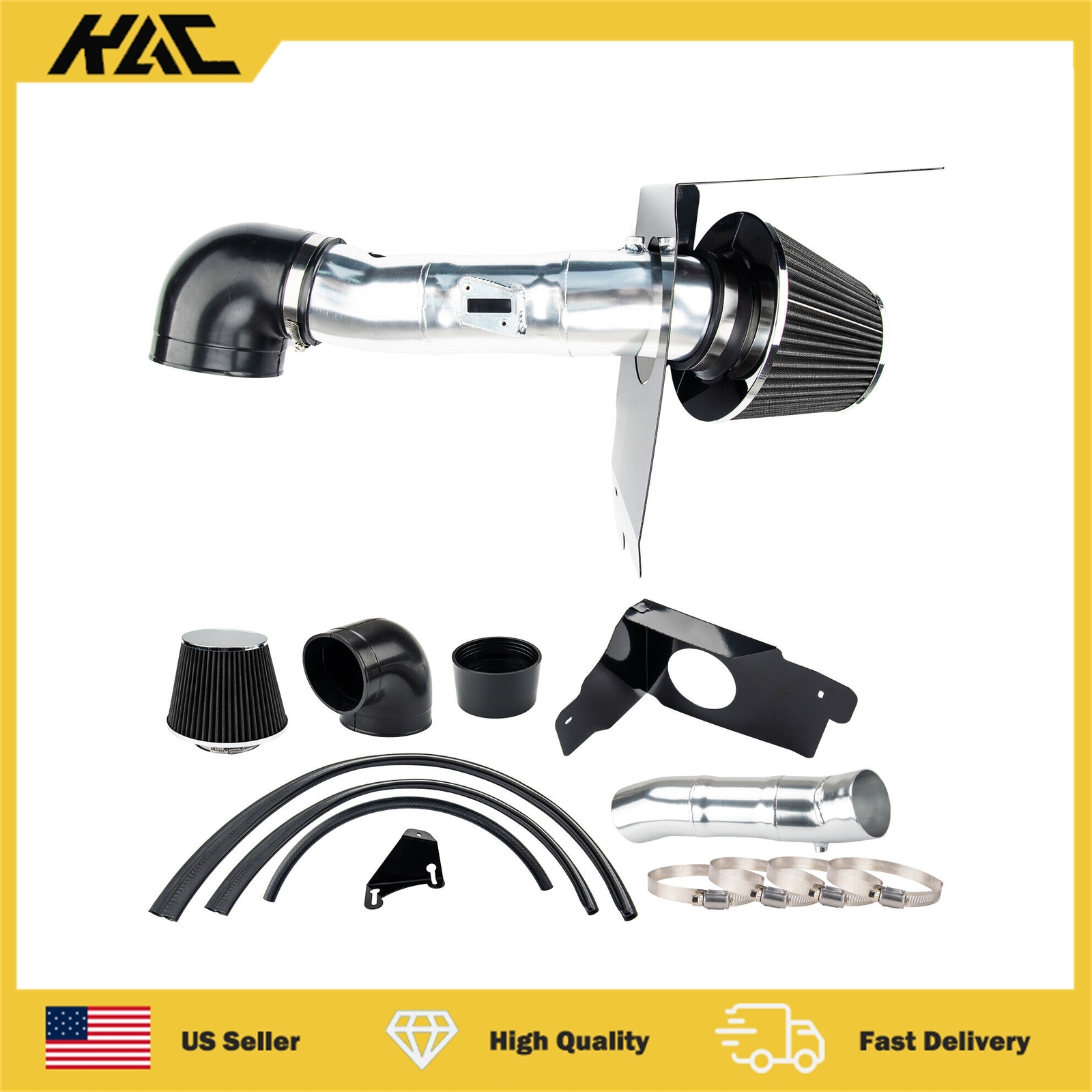 Cold Air Intake System w/ Heat Shield + Black Filter For Ford Mustang 2005-2009