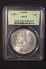 1883 **O** Morgan Silver Dollar **PCGS MS63 BRIGHT WHITE ** FREE SHIPPING 182