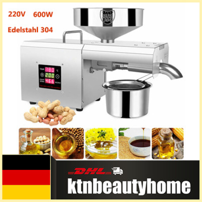 1500W Edelstahl Ölpresse Walnuss Ölmühle Erdnussöl Expeller Extraktion Maschine