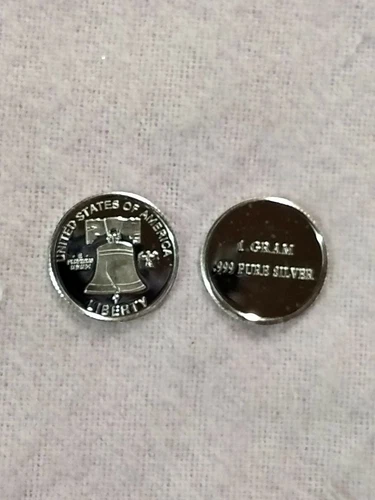 2 - Liberty Bell 1 Gram .999 Fine Pure Silver Rounds Great gift or collectible!