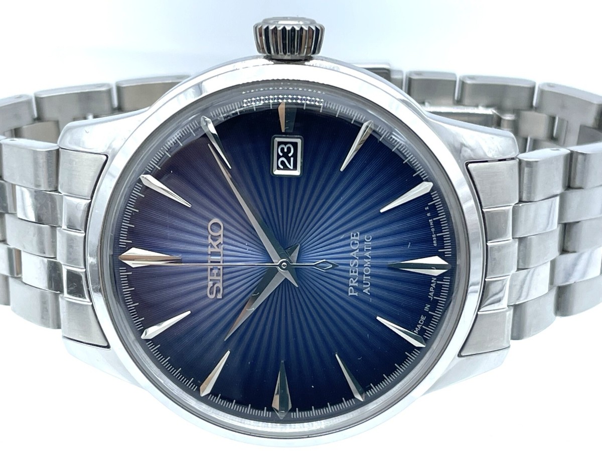 SEIKO Presage 自動巻きブルー文字盤 4R35-01T0 SEIKO PRESAGE AUTOMATIC MENS WATCH BLUE FACE 4R35-01T0 | eBay