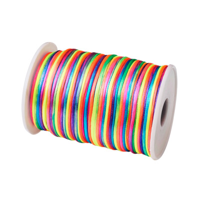 Polyesterkordel Rattail Kordeln Bunt Borte Kordel 2mm 92Yards/Rolle Makramee Schnur
