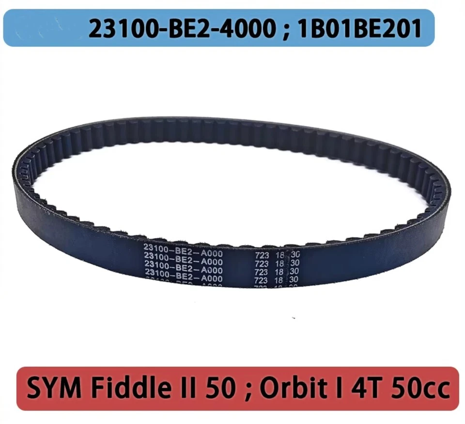 Correia de transmissão 23100-BE2-A000 para SYM Fiddle II 50 Orbit I Symply 4T 50cc 1B01BE201 - Imagem 2 de 4
