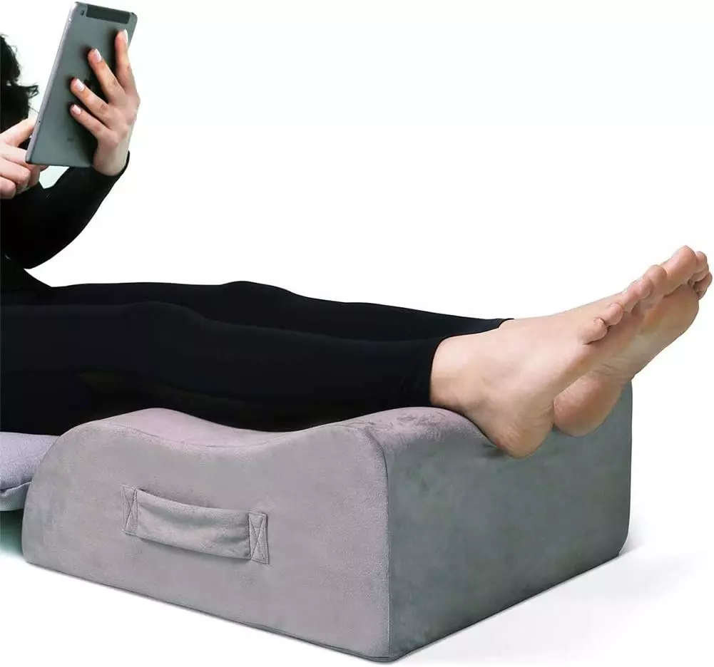 Elevated Leg Rest Wedge Pillow :: foot and leg positioning foam wedge