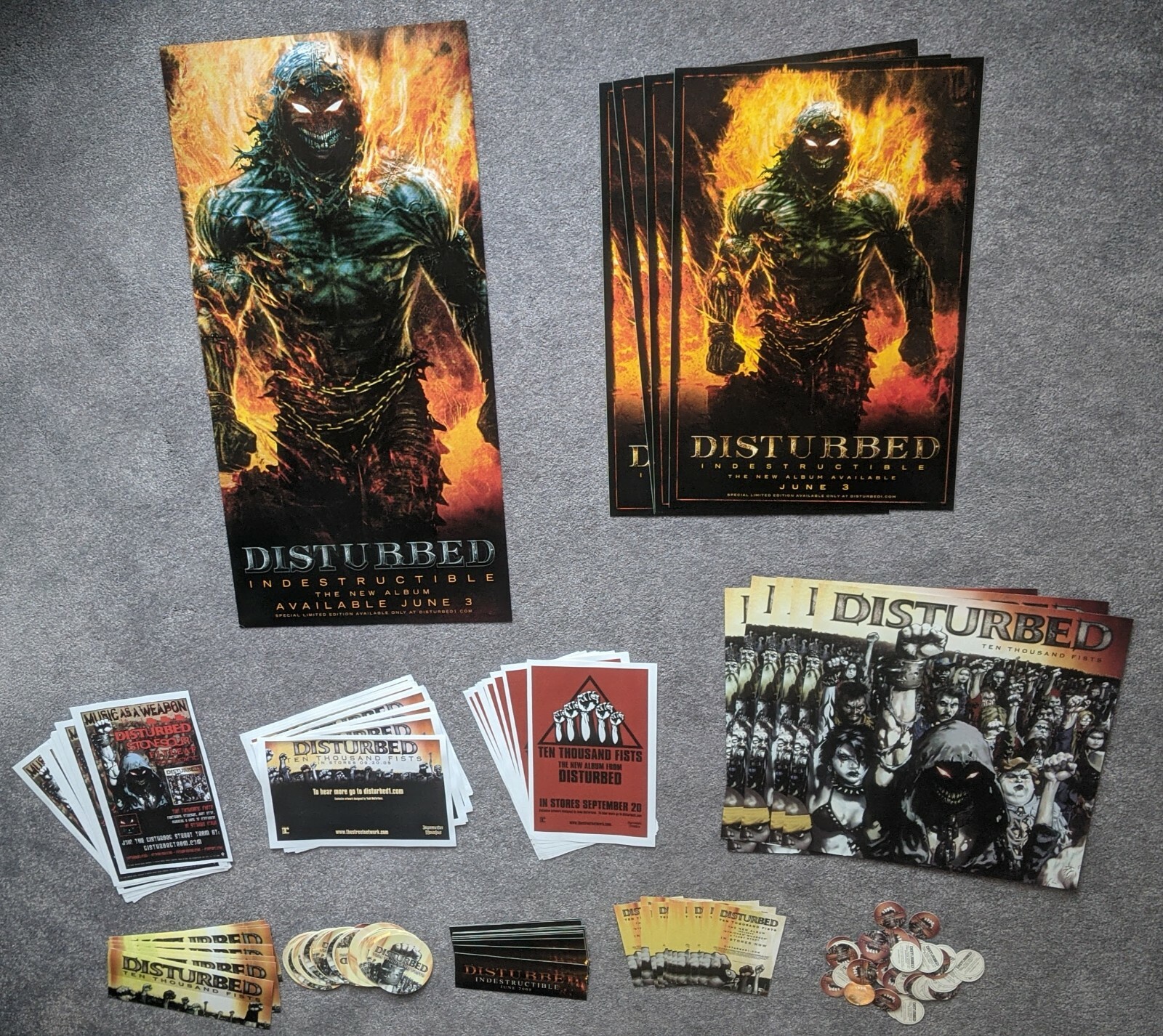 Disturbed Promo Item Lot Sticker Poster Indestructible Ten Thousand ...