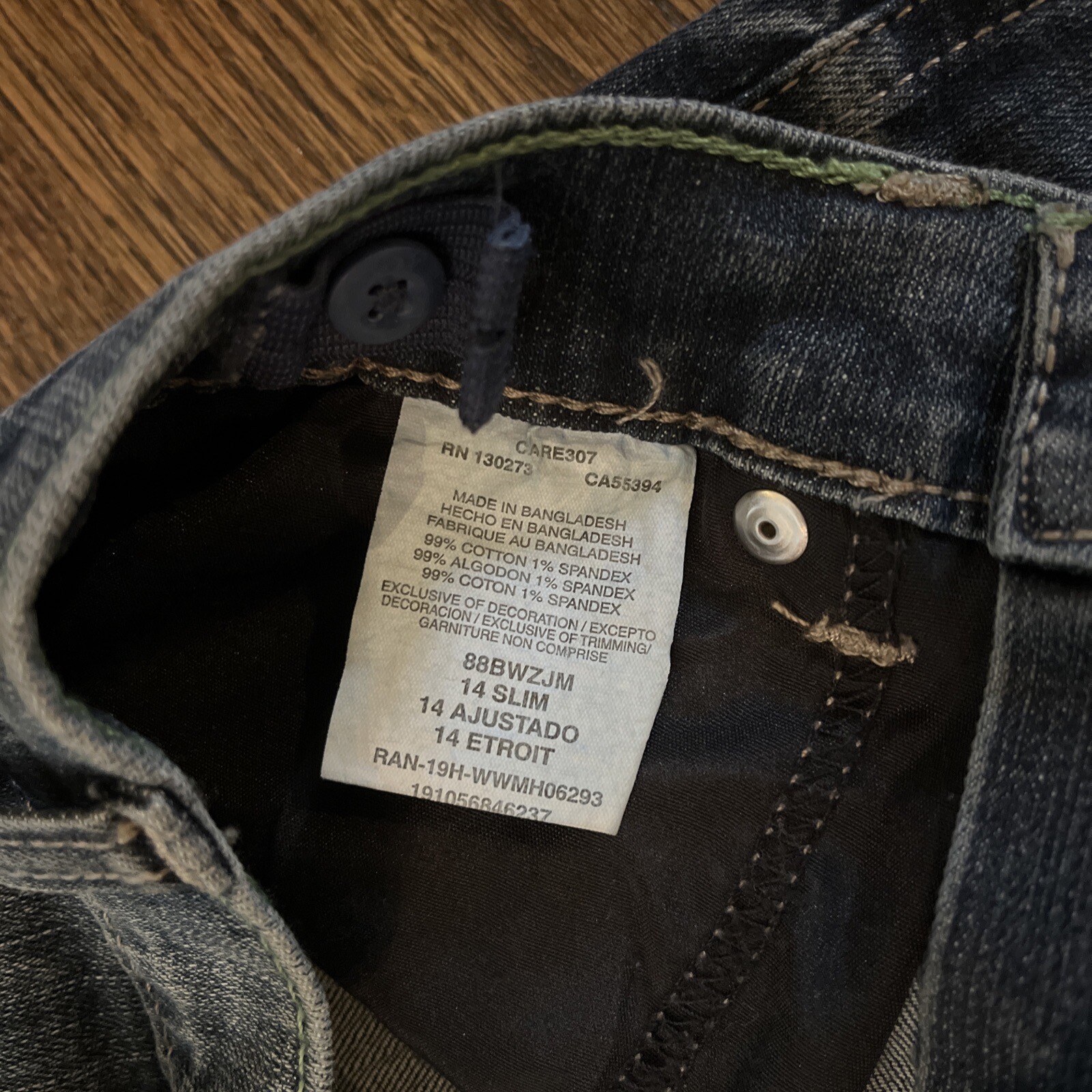 Wrangler Retro Slim Fit Straight Leg Boys Jean Sz 14 Slim Adjustable Waist Denim - View 4