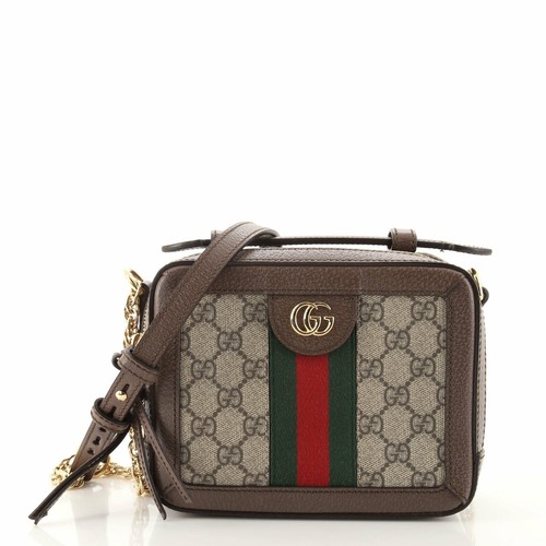 Gucci Ophidia Zip Around Camera Bag GG Coated Canvas Mini | eBay