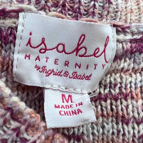 Isabel Maternity By Ingrid & Isabel Crew Texture Pullover Sweater Pnk Medium NWT - Picture 6 of 7