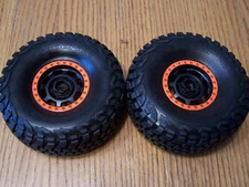 For Traxxas Unlimited Desert Racer UDR Baja KR3 2 Tires 17mm Black Wheels Orange