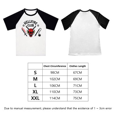 Herren Shirt Langarm Langsrmshirt Baseballshirt Stranger Things Hellfire Club