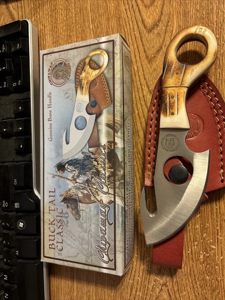 Faca Chipaway Classics CW-648BLSB Buck Tail Classic, cabo ósseo 7" - Imagem 3 de 3