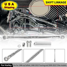 Chrome Gear Shift Linkage Rod For Harley Touring Road King Glide Softail Fatboy