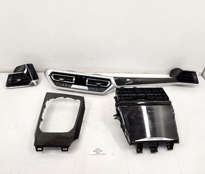   OEM BMW G20 Central Console Dash Panel Wood Oak High Gloss Interior Trim SET *