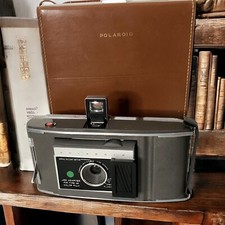 Vtg Polaroid Land Camera Electric Eye Model J66 with Box Leather Case UNTESTED