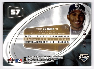 伝説の右腕 FLEER LIMITED SKYBOX EDITION 2004 Fleer/Skybox e-X Rookies/Prospects Freddy Guzman #57