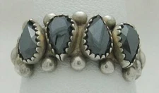 EYE-CATCHING VINTAGE ESTATE HEMATITE STERLING SILVER RING by WHEELER Mfg. Co., 8