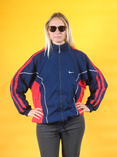 Vintage NIKE windbreaker/ navy blue red 
