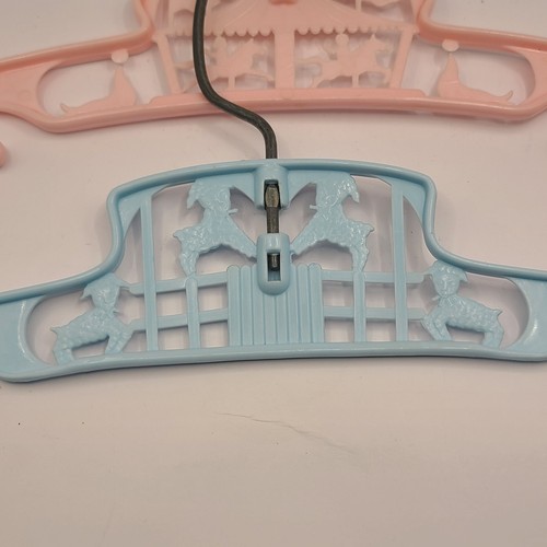 Childs plastic vintage hangers. Set of 3. 1 carousel, 1 lamb, 1 girl/boy. - Picture 3 of 4