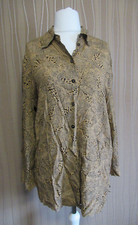 35/12 Einhorn Damen Bluse Gr. 40 Langarm braun schwarz gemustert Seitenschitze