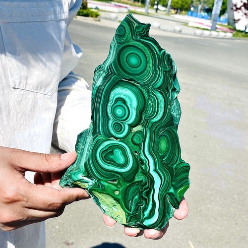 2.53LB Natural malachite slice quartz crystal luster mineral specimen - Picture 11 of 13