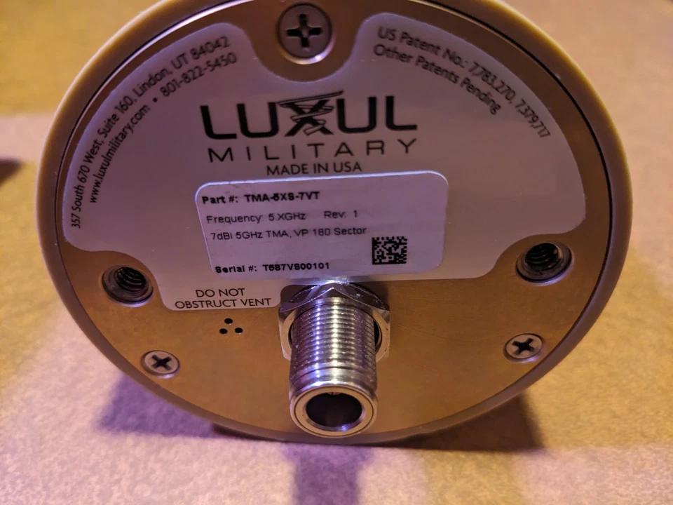 Luxul (Mobil Mark) 5GHz 7dBi Tactical Mesh 180 Degree Sector Antenna TMA-5XS-7VT - Image 2 of 4