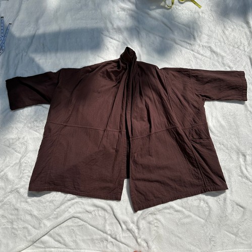 Atelier Delphine Haori Jacket 100% Cotton Cool Plum Brown Wren Size XS EUC $400 - Picture 4 of 21