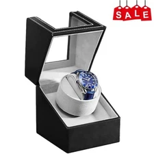 NEW Automatic Rotation Single Watch Winder  Leather Storage Display Case Gift
