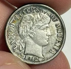 XF+ 1912-S Barber Silver Dime (cleaned, re-toned), U.S. 10c Coin Extra Fine