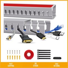 Open Slot Cable Management Trunking Kit Under Desk Wire Raceway 2 Pack 31.4in