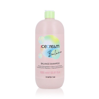 Inebrya Ice Cream Balance Shampoo für fettiges Haar - 1L, Talgregulierung