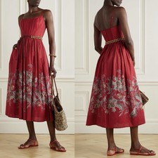 Zimmermann Rhiannon Paisley Print Corset Dress Red Multi Paisley US 4 AU 0 NWT