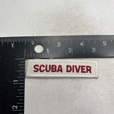 Red On White SCUBA DIVER Segment Tab Patch b111