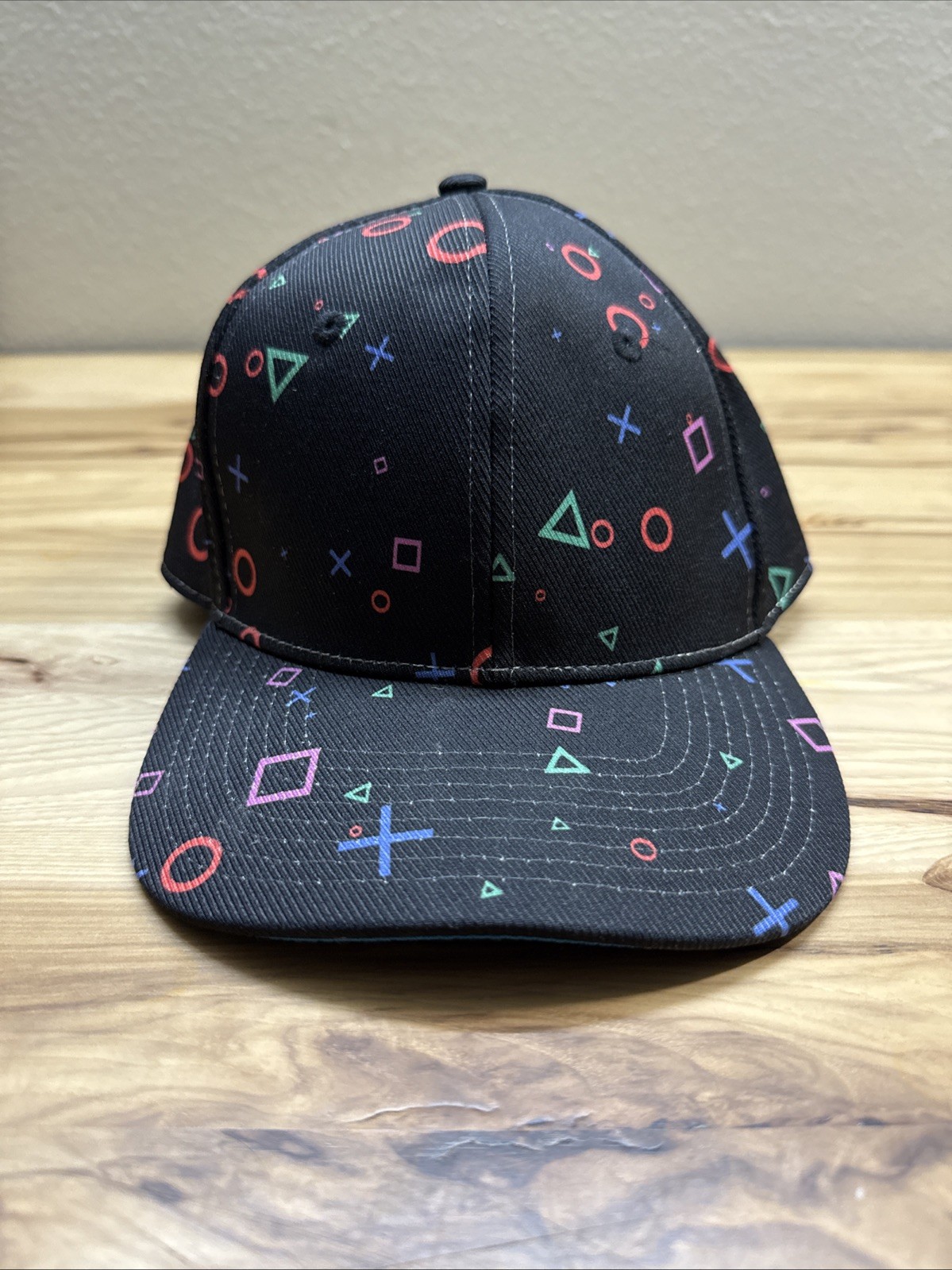 PlayStation Gamer Ball Hat Cap Snapback Adjustable Unisex Black One Size Fits