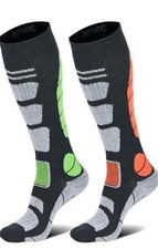 Merino Wool Blend Ski Socks 2 Pairs Unisex Men Women Knee High Size XL Hromec