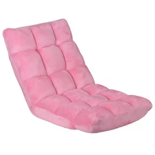 Folding Floor Chair w/Back Support Sofa Gaming Chair 14 Adjustable Position Pink