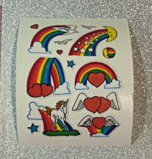 ORIGINAL Sticker 90er Bogen Vintage Aufkleber STOFF FUZZY SELTEN Regenbogen 🌈