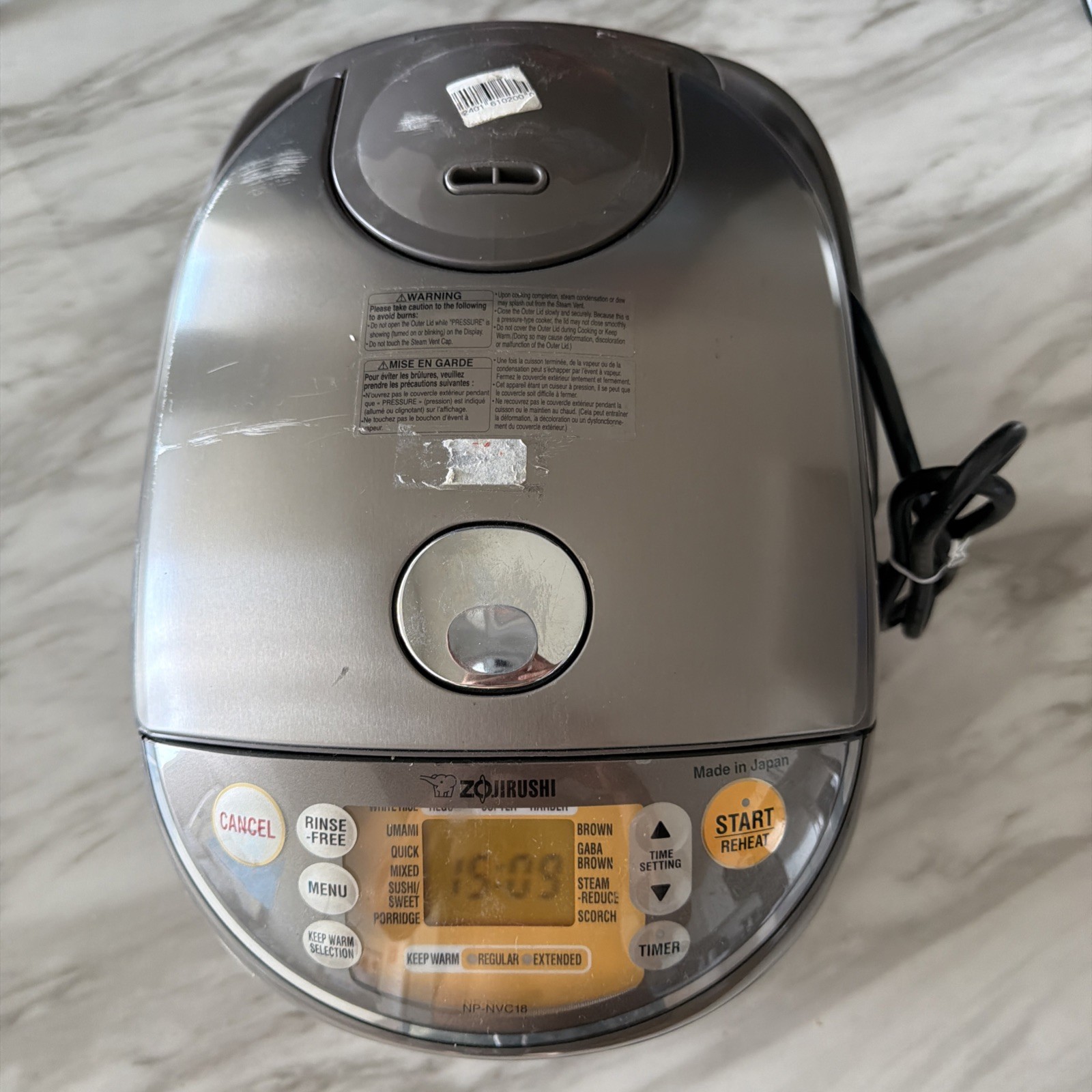Zojirushi NP-NVC18 10-Cups Induction Heating Pressure Cooker