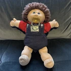 Vintage 1983 Cabbage Patch Doll w/ Red Shirt + Denim Overalls + Pacifier
