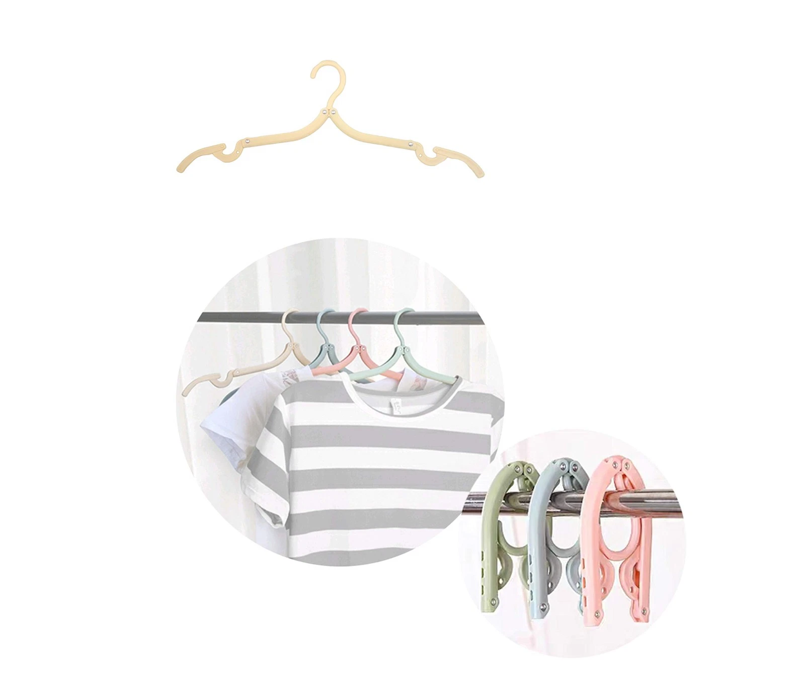 12 Pcs Portable Multifunctional Folding Clothes Hanger Travel and Business Enthu image 4