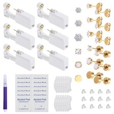 49PCS Ear Piercing Kit Disposable Gun With 6 Gold-3/4/5mm