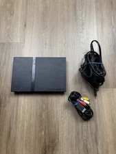 PS2 Slim Black Console FOR PARTS SCPH 70012 For Repair Video Glitch READ