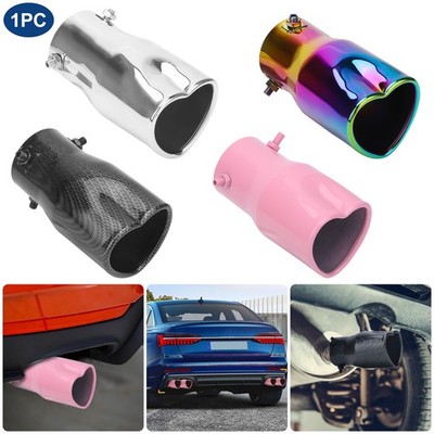 Universal Heart-Shaped Car Exhaust Pipe Tip Rear Tail Throat Muffler 2.5'' Inlet