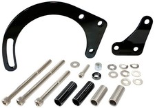 Aeroflow AF64-4010BLK Low Mount Alt Bracket Black S/B Chev with Long Water Pump