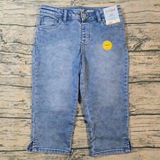 NWT Girls Soft Jeggings Capris Cat  Jack Medium Wash Adjustable Waist Size L