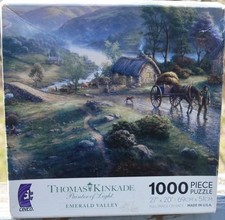 NEW SEALED 2009 CEACO THOMAS KINKADE 1000 PIECE JIGSAW PUZZLE-EMERALD VALLEY