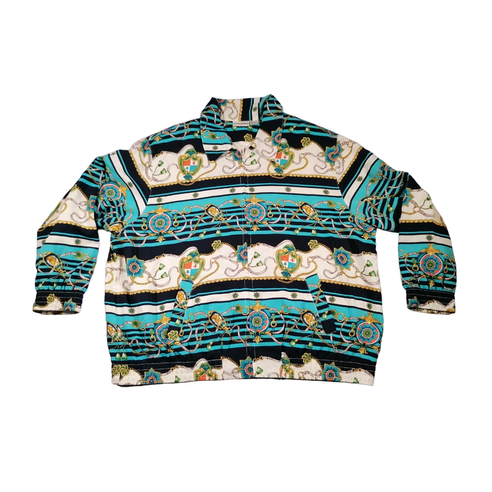 Alfred Dunner Coque Veste Fou Couleur Taille 22 Fermeture Éclair ♥ 90s Festival - Photo 1/4