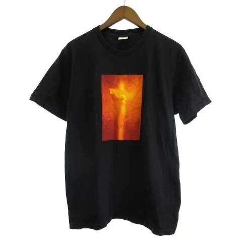 Supreme 17AW Andres Serrano piss Christ Tee shirt manches courtes imprimé noir