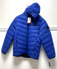 Spyder Puffer Jacket Mens M Electric Blue Hoo...